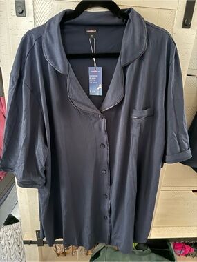 Cosabella Navy Cotton Short-Sleeve PJ Set